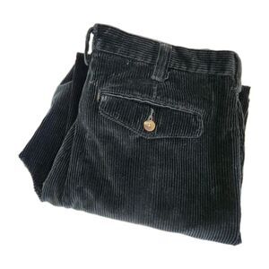 L.L. Bean Corduroy‎ Pants Men's 34x31 Green Pleated Classic Fit Straight 90's